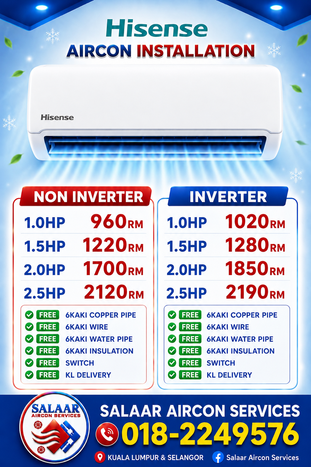 Hisense Aircon installation